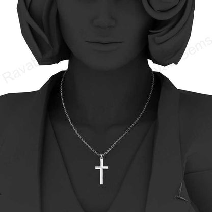 Christmas Sale Solid 925 Sterling Silver Rhinestone Cries Cross CZ Pave Jesus Necklace Pendant for Men & Women Fine Jewelry