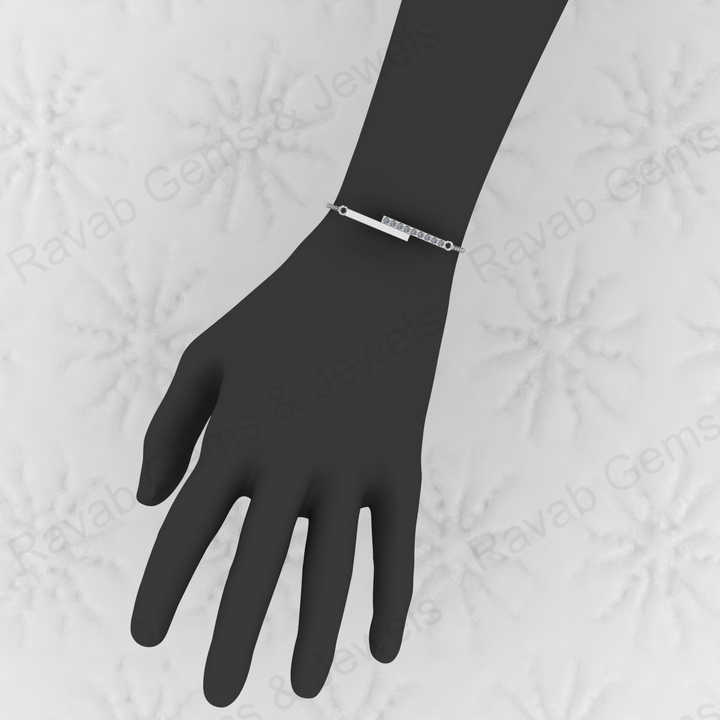 Top Selling Solid 925 Sterling Silver With Cubic Zirconia Gold Plated Bar Charm Minimalist Chain Bracelet Women Fine Jewelry