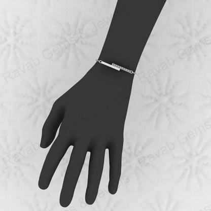 Top Selling Solid 925 Sterling Silver With Cubic Zirconia Gold Plated Bar Charm Minimalist Chain Bracelet Women Fine Jewelry