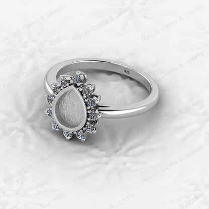 Top Quality 925 Sterling Silver 6x8mm Shape Semi Mount Blank Setting Ring Good for Resin & Ashes Work Keepsake Fine Jewelry