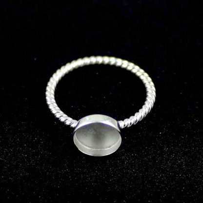 Superb 925 Sterling Silver 10mm Round Shape Semi-Mount Blank Setting Ring Good For Ashes & Resin Fill Keepsake DIY Fine Jewelry