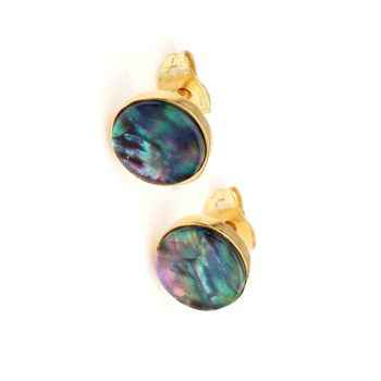Latest Design Multi Abalone Shell Gemstone Stud Earrings Wholesale Handmade 18k Gold Plated 925 Sterling Silver Earrings