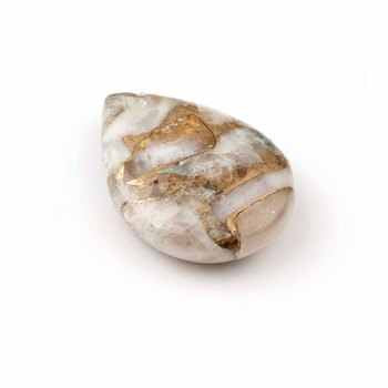 Top Selling Best Quality Natural 16x22mm Smooth Pear Shape White Calcite Copper Jewelry Making Briolette Loose Gemstone