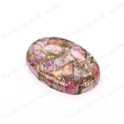 Top Selling 20x30mm Mohave Ruby Composite Copper Cabochons High-Polished Quartz Gemstone Smooth Oval Shape Jewelry Making