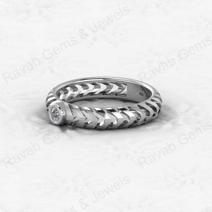 Genuine 925 Sterling Silver 8x10mm Bezel Setting Beaded Design Semi-Mount Blank Setting Handmade Custom Fine Ring For Women (Copy)