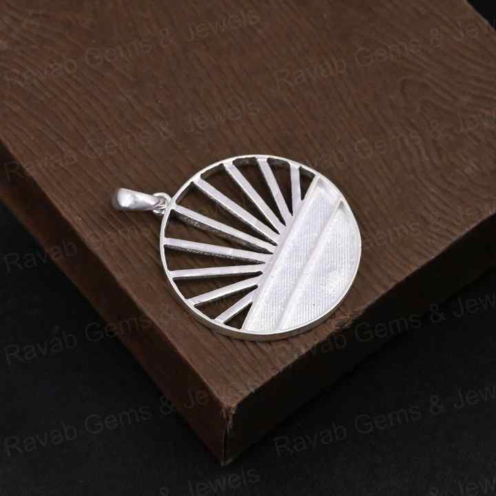 High Quality 925 Silver 25mm Inclusions Sunset Blank Bezel Charm Pendant Setting Keepsake Breastmilk Memorial Jewelry Components
