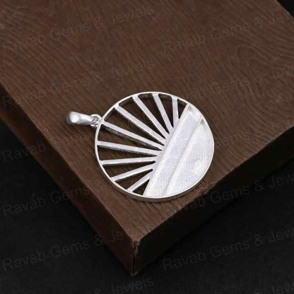 High Quality 925 Silver 25mm Inclusions Sunset Blank Bezel Charm Pendant Setting Keepsake Breastmilk Memorial Jewelry Components