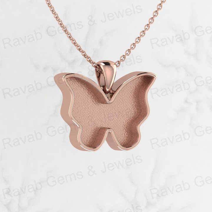High Quality Real 925 Sterling Silver Butterfly Semi Mounting Charm Pendant for Pour Resin Breastmilk Keepsake Memorial Jewelry