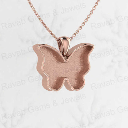 High Quality Real 925 Sterling Silver Butterfly Semi Mounting Charm Pendant for Pour Resin Breastmilk Keepsake Memorial Jewelry