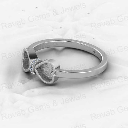 Solid 925 Sterling Silver 4mm Heart Semi Mount Blank Setting Coquette Bow Ring for Breastmilk & Keepsake Resin Ceramic Jewelry