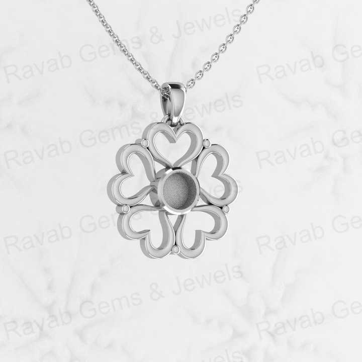 Best Quality 925 Sterling Silver 28x22mm Infinity Heart Flower Semi Mounting Blank Charm Pendant for Resin & Ashes Work Jewelry