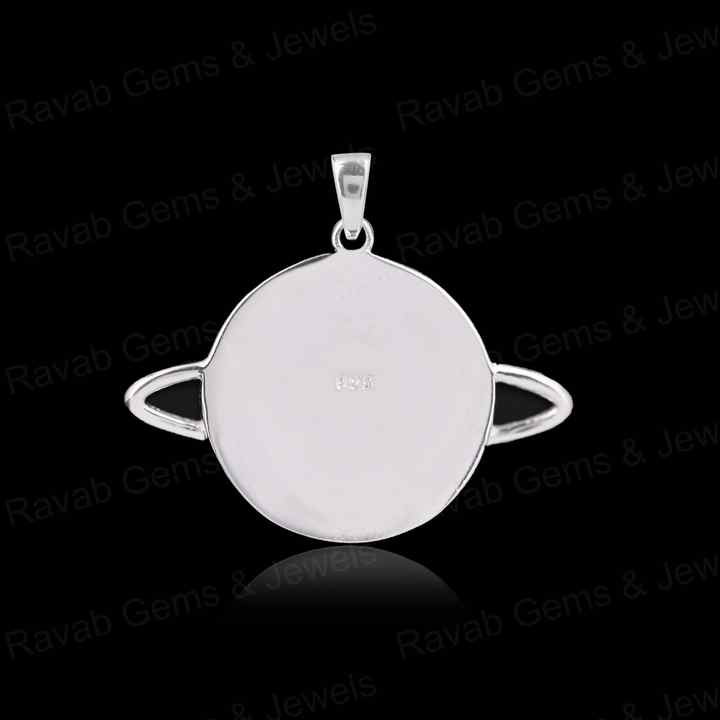 High Quality Solid 925 Silver 20mm Round Saturn Planet Star Blank Collet Pendant Setting Ashes Resin Keepsake Breastmilk Jewelry
