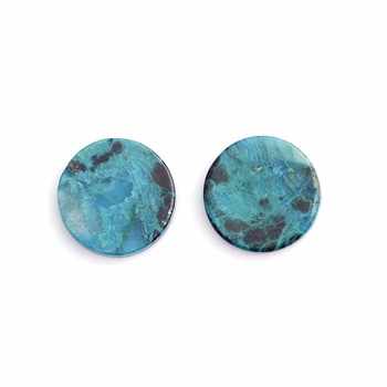 Smooth Flat Round Shape Chrysocolla Gemstone Natural Healing Chrysocolla 12MM Cabochon Gemstone for Making Gold Dangle Earring