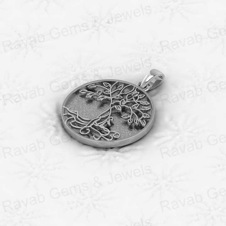 Genuine 925 Silver 25mm Circle Celtic Tree of Life Embossed Semi Mounting Charm Pendant Setting for Resin & Ashes Work Jewelry