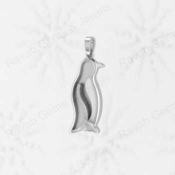 925 Sterling Silver Tiny Baby Penguin Pendant Good for Ashes Resin Work Keepsake Semi Mount Blank Jewelry Findings Components