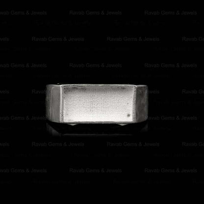 Top Selling Solid 925 Silver 7x14mm Rectangle Semi Mount Blank Bezel Setting Men's Ring Good for Gemstone & Resin Ashes Jewelry