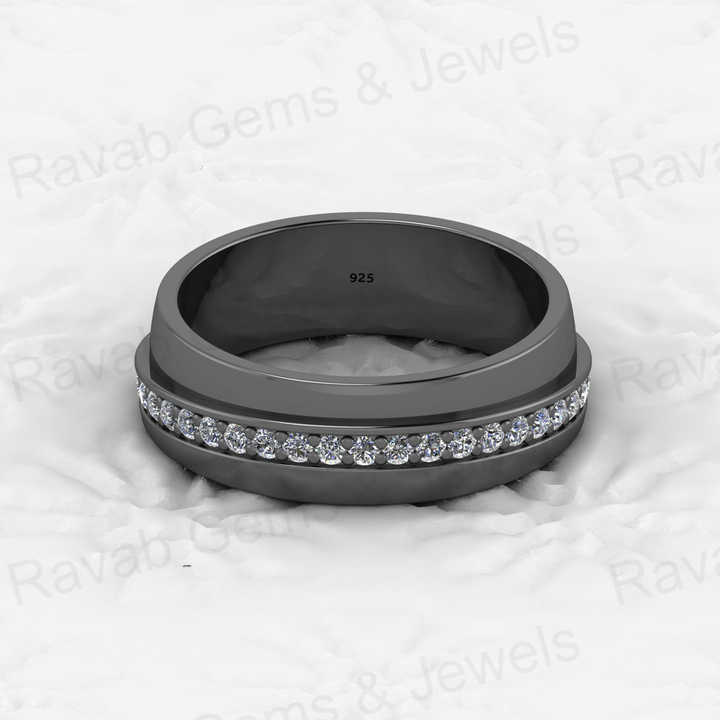 Top Selling 925 Sterling Silver Vermeil Eternity Band Solitaire Micro Pave CZ Diamond Women's Ring Personalized Fine Jewelry