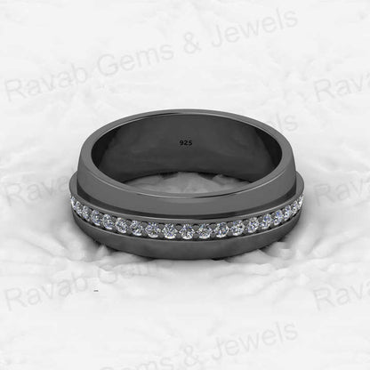 Top Selling 925 Sterling Silver Vermeil Eternity Band Solitaire Micro Pave CZ Diamond Women's Ring Personalized Fine Jewelry