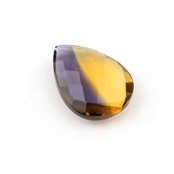 High Quality Purple Yellow Ametrine Faceted Pear Cut 16x22mm Briolette Transparent Quartz Loose Gemstone for Jewelry Making