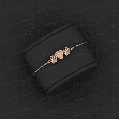 Solid 925 Sterling Silver Trillion Dog Pow Semi-Mount Bracelet Premium Quality Good Ashes Resin Work Keepsake Jewelry Finding