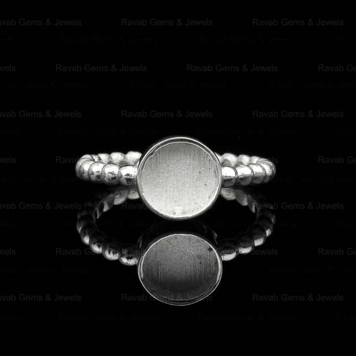 Superb 925 Silver 8mm Round Granulation Eternity Band Semi Mount Blank Bezel Setting Ring for Keepsake Breastmilk DIY Jewelry