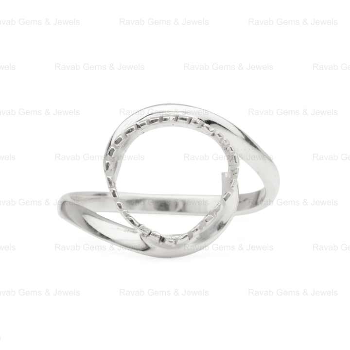 Best Selling Semi Mount 8mm Round 925 Silver Empty Blank Filigree Caw Setting Ring for Mountain Base Inlay DIY Gemstone Jewelry