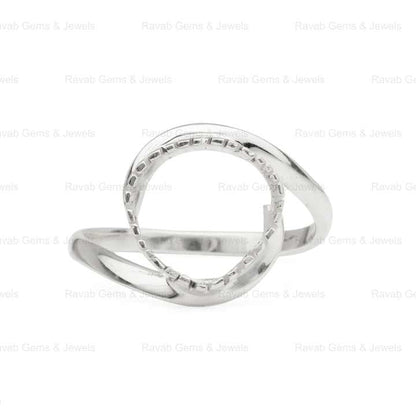 Best Selling Semi Mount 8mm Round 925 Silver Empty Blank Filigree Caw Setting Ring for Mountain Base Inlay DIY Gemstone Jewelry