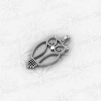 Solid 925 Sterling Silver 26x16mm Owl Symbolic Wisdom Charm Pendant Semi Mount Blank Setting Resin Jewelry Findings Components