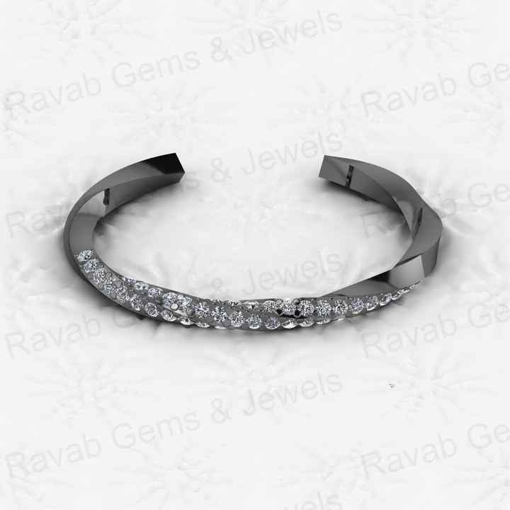 Top Selling Solid 925 Sterling Silver 18k Gold Plated Trending Twisted Band Concave Rhombus CZ Bracelet for Women Jewelry