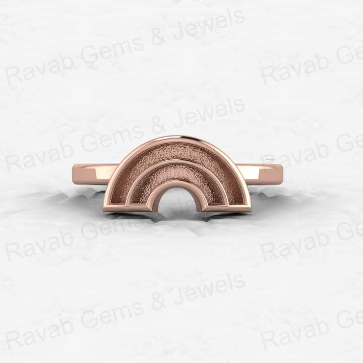 Solid 925 Sterling Silver Arch Rainbow Semi Mount Blank Setting Wedding Ring Good for Ashes & Resin Work Breastmilk Jewelry