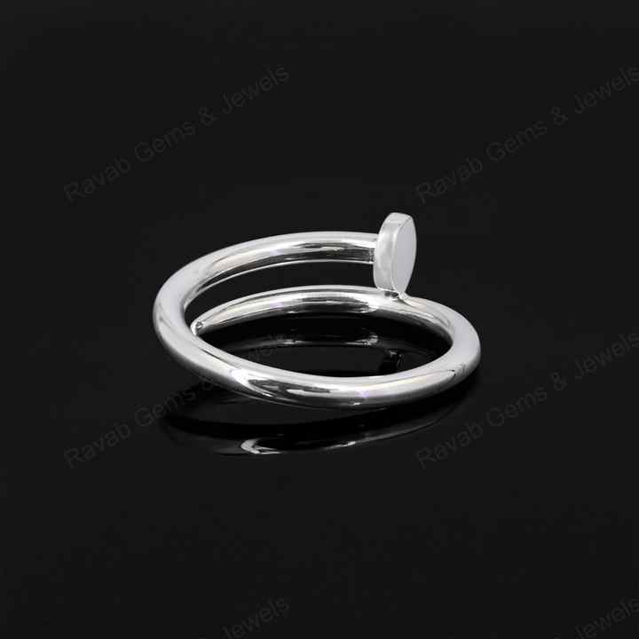 Handmade 925 Silver Women's Minimalist Eternity Double Band Ring 18k Gold Vermeil Nail Textured Design for Wedding Fine Jewelry