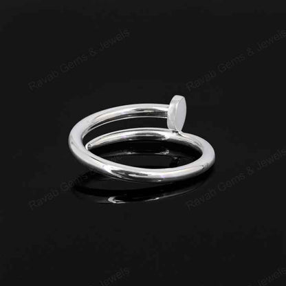 Handmade 925 Silver Women's Minimalist Eternity Double Band Ring 18k Gold Vermeil Nail Textured Design for Wedding Fine Jewelry