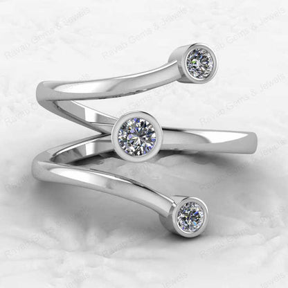 Best Selling Solid 925 Sterling Silver Gold Vermeil 3 Band Circle Twisted Eternity Adjustable Open Band Women Ring Fine Jewelry