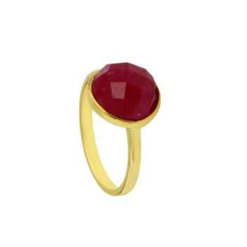 Wholesale 925 Sterling Silver Statement Ring Trendy Unisex 18K Gold Rhodium Handmade Gemstone Ruby Fashionable Jewelry