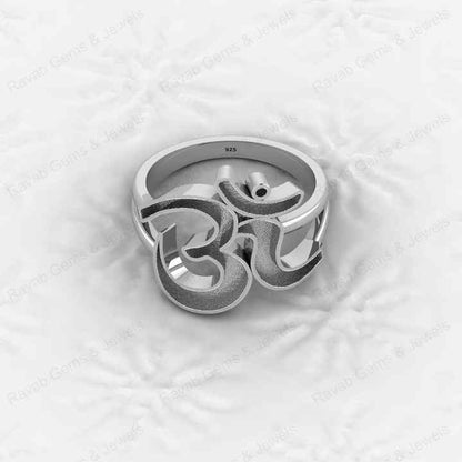 Genuine 925 Silver Indian Lord Shiva Symbol Semi Mount Blank Setting Ring Good for Resin & Ashes Work Keepsake DIY Jewelry