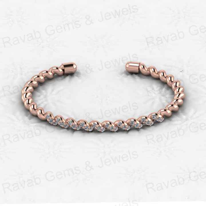 Best Selling Solid 925 Sterling Silver 18k Gold Plated Prong Setting 57x47mm Croissant CZ Bracelet for Women Fine Jewelry