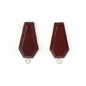 Best Quality 10x17mm Natural Red Mookaite Jasper Gemstone Bezel Silver Coffin Shape Charm for Pendant and Necklace Wholesaler