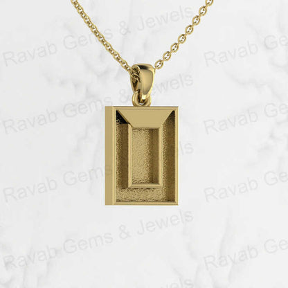 Hot Selling 925 Sterling Silver 12x16mm Mirror Frame Semi Mounting Blank Charm Pendant for Resin & Ashes Work Jewelry Findings