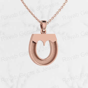 23mm High Quality 925 Sterling Silver Horseshoe Semi Mount Blank Pendant for Breast Milk Jewelry Setting Components