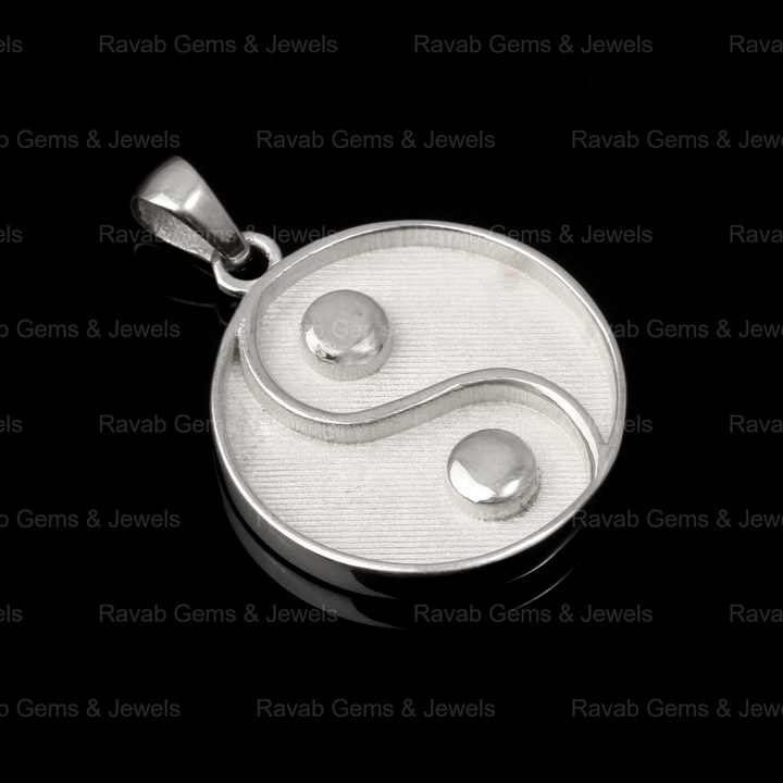 Genuine 925 Sterling Silver 22mm Ying Yang Blank Bezel Round Collet Cup Tray Charm Pendant Setting for Resin & Ashes Jewelry