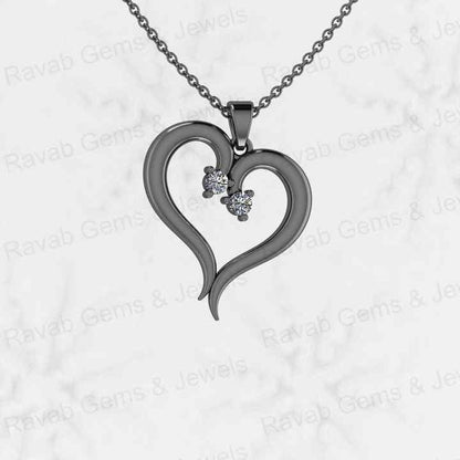 Best Quality Solid 925 Sterling Silver Heart Design CZ Prong Setting Pendant for Women Christmas Sale Best Gift Necklace Pendant
