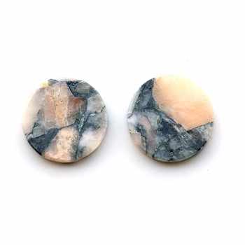Wholesale Best Quality 10mm White Calcite Copper Composite Smooth Flat Coin Calibrated Loose Gemstones for Jewelry Making