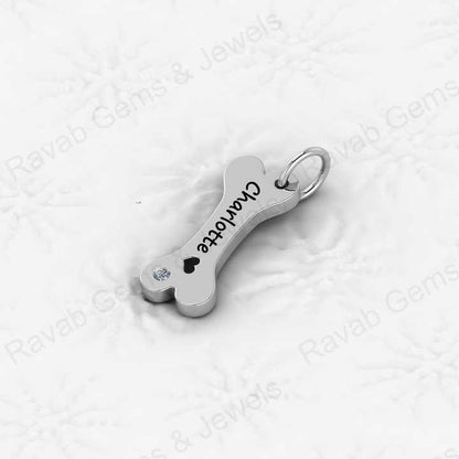 Christmas Sale Solid 925 Sterling Silver Engraved Dog Bone Personalized Dog Name Necklace Pendant Fine Handmade Jewelry