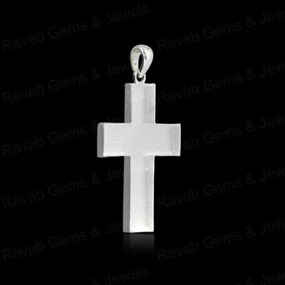 High Quality 925 Silver 20x38mm Cross Jesus Bezel Base Charm Pendant Setting Breast Milk Resin Ashes DIY Jewelry Components