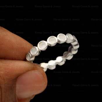 Best Selling 925 Sterling Solid Silver 3mm Shape Blank Bezel Setting Eternity Ring Keepsake Jewelry Findings Components