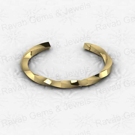 Top Selling 925 Sterling Silver 18k Gold Plated Attractive Twisted Band Concave Rhombus CZ Diamond Bangle for Men's Jewelry