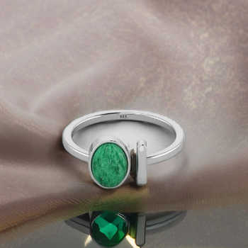 Best Selling 925 Sterling Silver Adjustable Ring 8x10mm Oval Shape Natural Aventurine Gemstone Fine Jewelry for Women