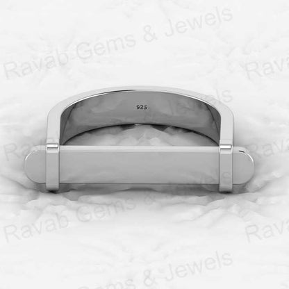 Top Selling Men's Fine Ring 925 Genuine Sterling Silver Gold Vermeil Engravable Script Bar Personalized Eternity Band Jewelry