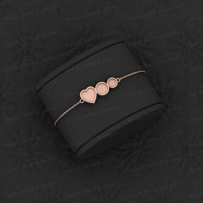 Premium Quality Solid 925 Sterling Silver Heart & Round Charm Bracelet Good For Ashes & Resin Work Keepsake Breastmilk Jewelry