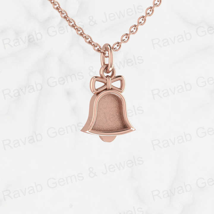 925 Sterling Silver 20x12mm Christmas Jingle Bell Blank Setting Semi Mount Charm Pendant for Resin & Ashes Work Keepsake Jewelry